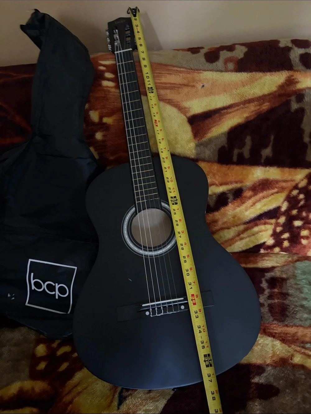 BCP Black Padded Guitar Backpack - Protective Carry Bag for Acoustic Guitars